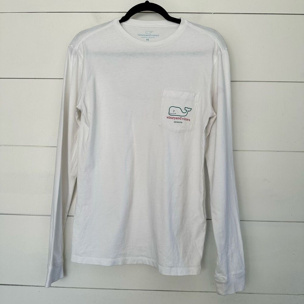Vineyard Vines Men’s Extra Small White Sarasota Holiday Longsleeve Shirt Christm